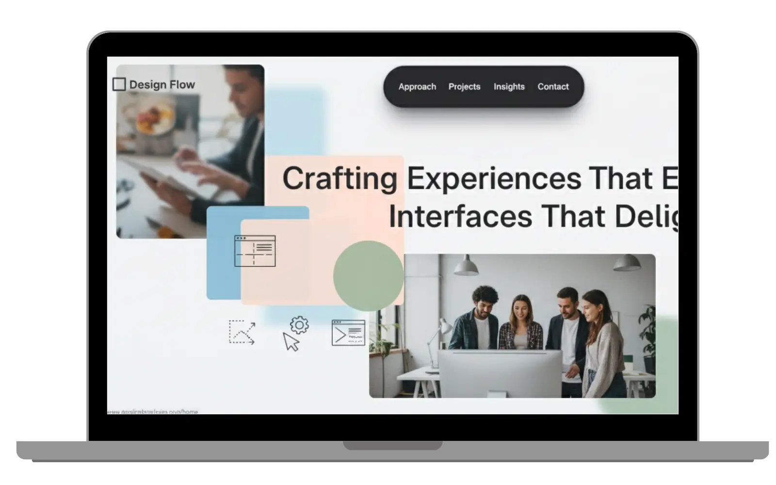 Good Looking Design website on a laptop mockup.